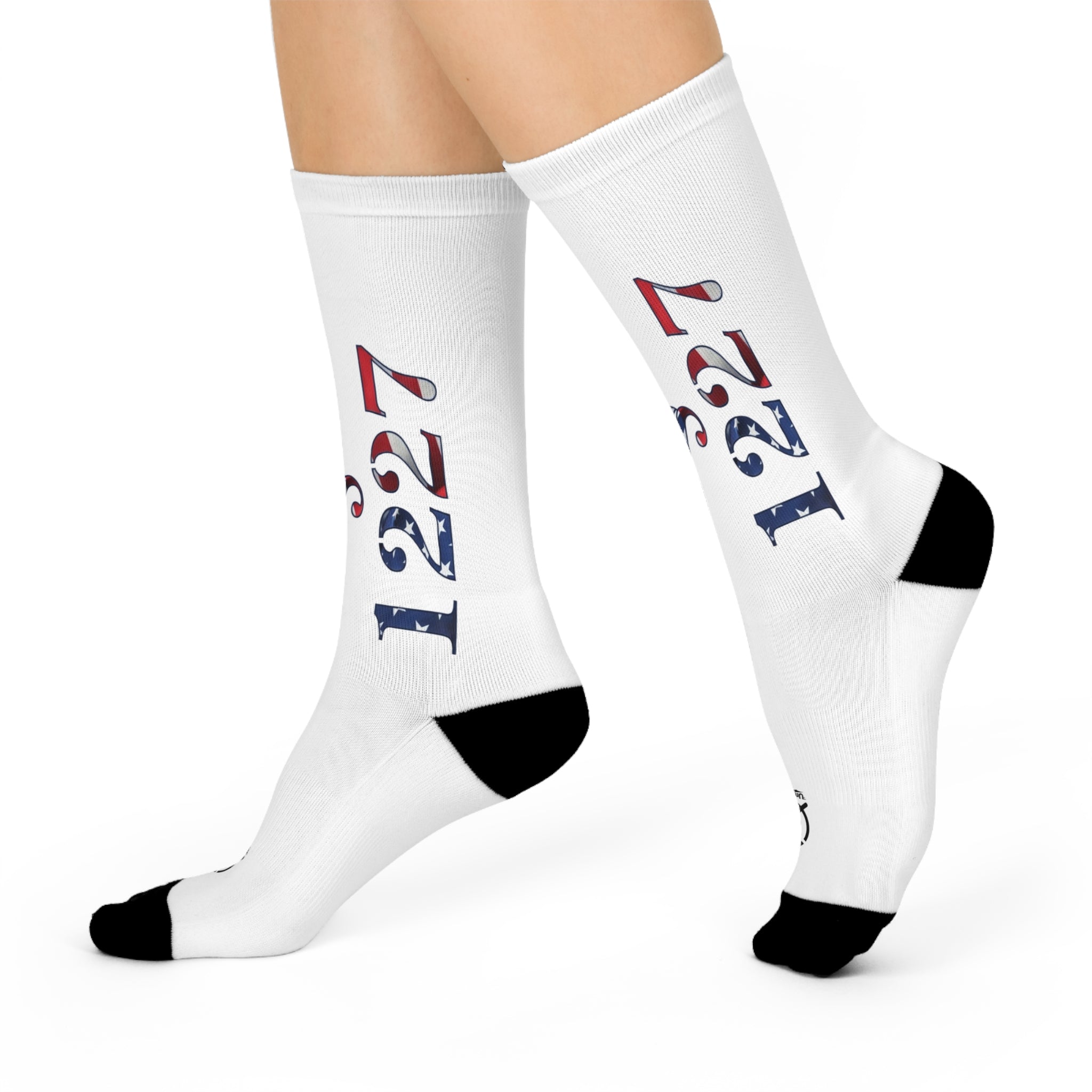 Statute 1227 - American Flag - Cushioned Crew Socks